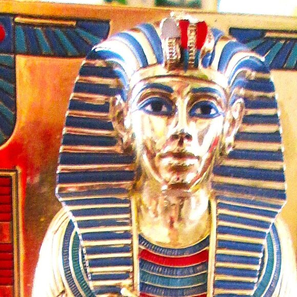 Vtg NWOT The Treasures of Tutankhamuh Card Box handpainted. Limited Edition - Picture 3 of 15